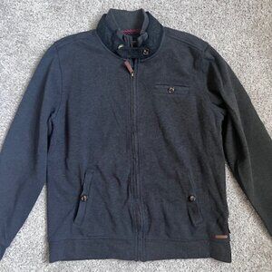 Ted Baker Gray Full Zip Sweater Large